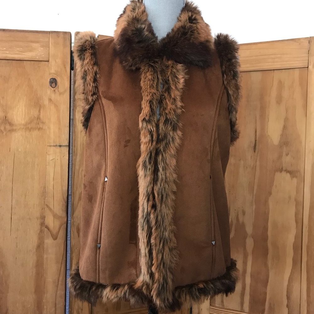 Back In The Saddle Brown Fur Vest